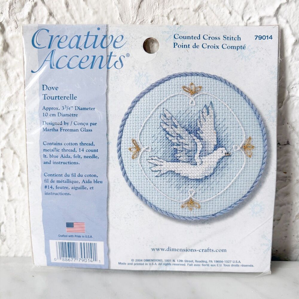 Dove Counted Cross Stitch Kit 79014 Creative Accents Martha Freeman Glass Sealed